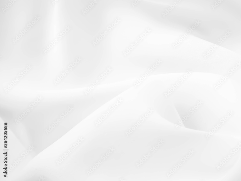 Fototapeta premium Biała tkanina tekstura tło. Tkanina miękka fala. Zagniecenia z satyny, jedwabiu i bawełny.