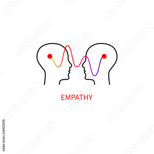 Logo empathy. Interpersonal communication abstract icon