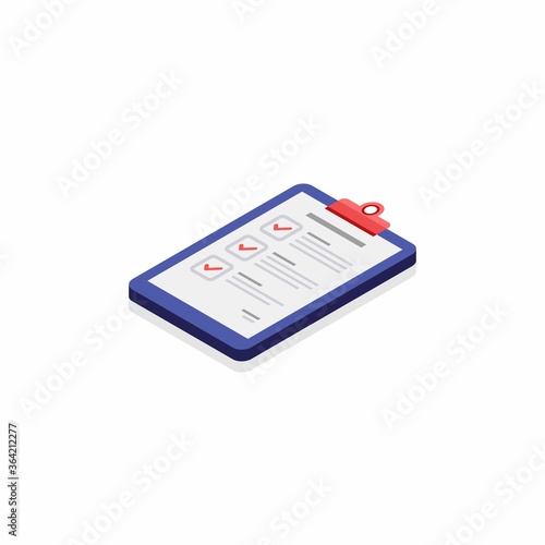 Checklist Isometric left view - Shadow icon vector isometric. Flat style vector illustration.