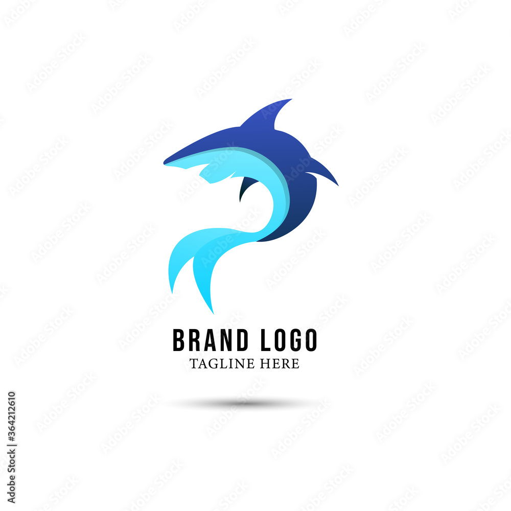 shark logo design modern logo