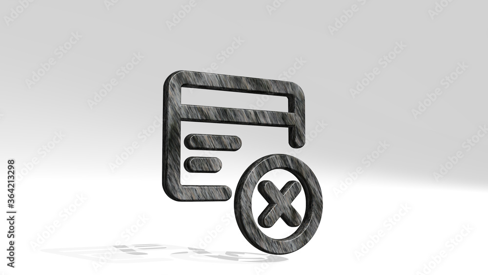 credit card remove made by 3D illustration of a shiny metallic sculpture casting shadow on light background. business and bank credit card remove made by 3D illustration of a shiny metallic sculpture casting shadow on light background. business and bank