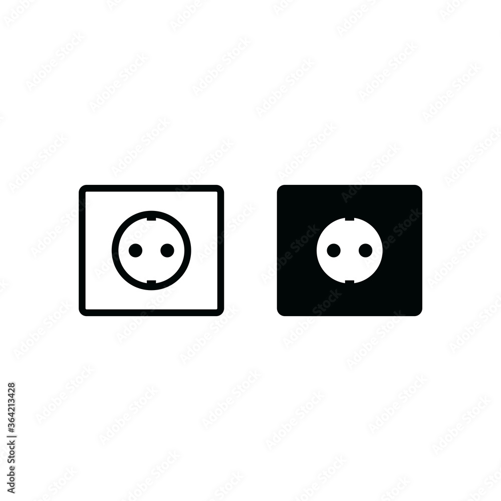Plug and socket icon vector logo design template Plug and socket icon vector logo design template