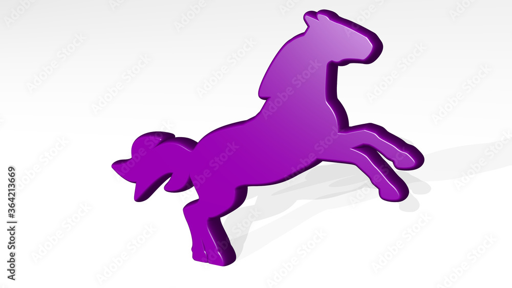 HORSE stand with shadow. 3D illustration of metallic sculpture over a white background with mild texture. animal and beautiful HORSE stand with shadow. 3D illustration of metallic sculpture over a white background with mild texture. animal and beautiful