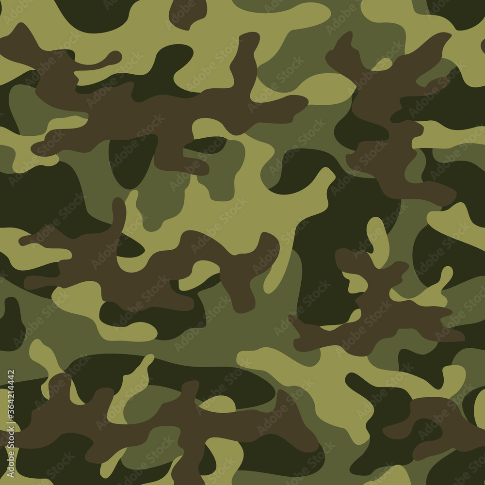 Fototapeta premium Camouflage pattern seamless vector military. Ornament. Green background.