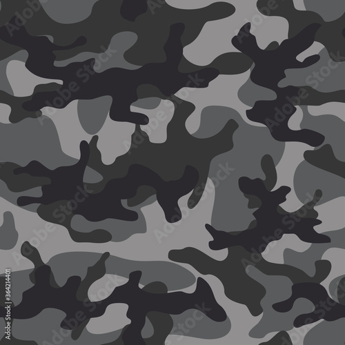  Gray seamless camouflage military abstraction modern pattern for print clothing.