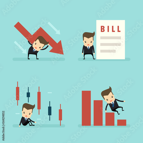 set of businessman loss in business concept vector