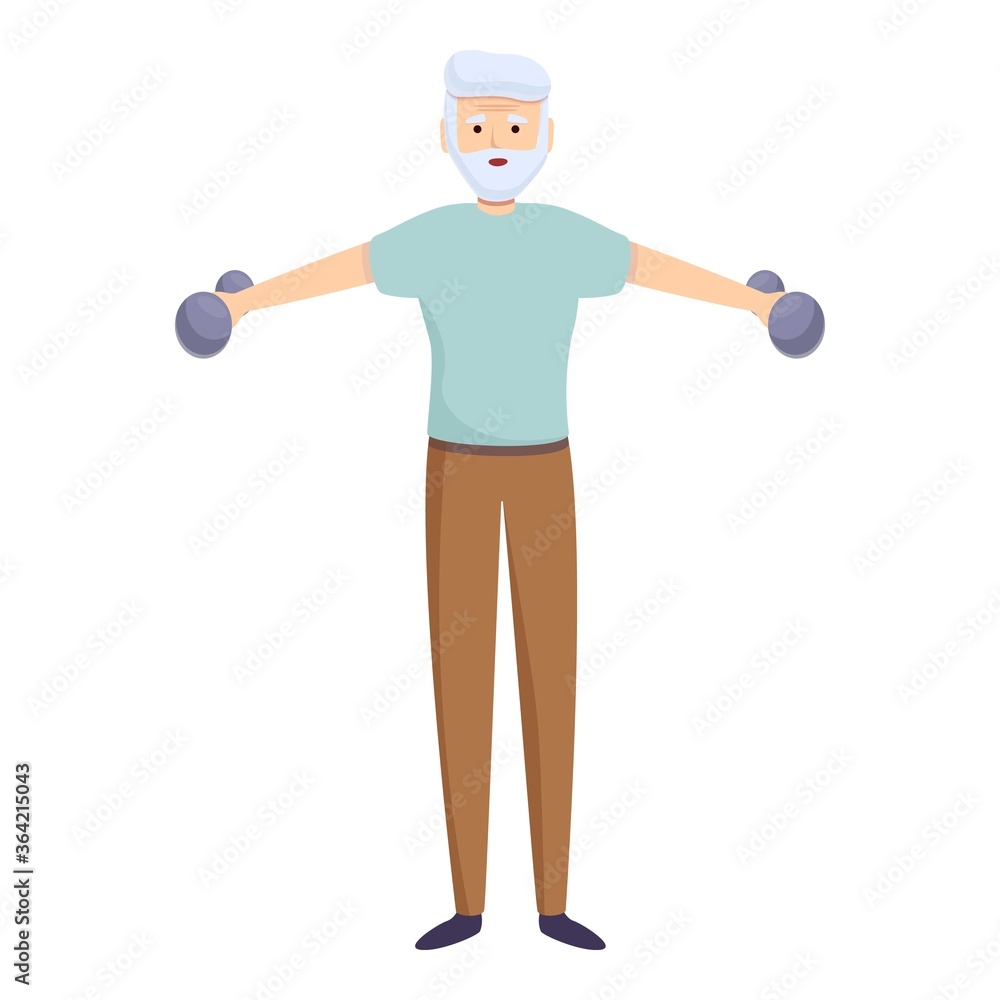 Strong senior workout icon. Cartoon of strong senior workout vector icon for web design isolated on white background