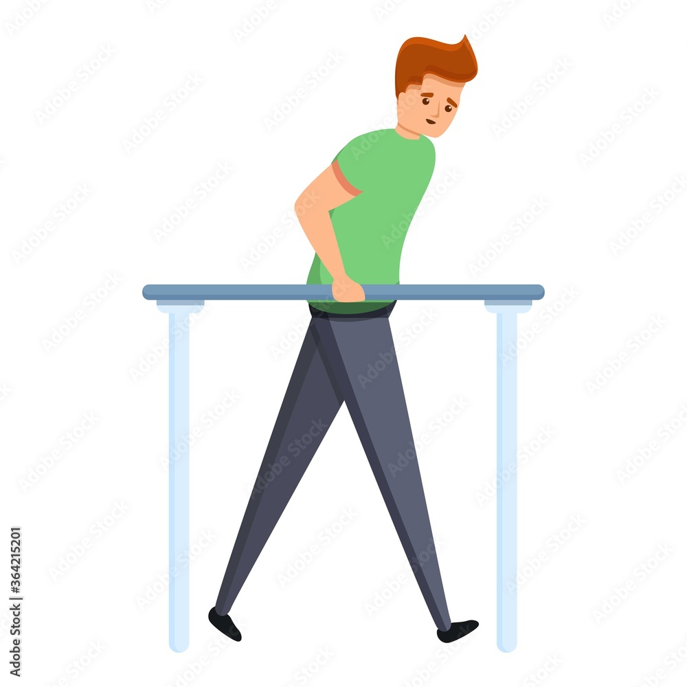 Sportsman exercise rehabilitation icon. Cartoon of sportsman exercise rehabilitation vector icon for web design isolated on white background