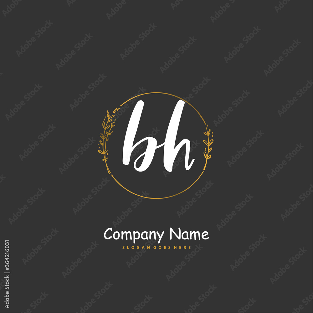 B H BH Initial handwriting and signature logo design with circle. Beautiful design handwritten logo for fashion, team, wedding, luxury logo. B H BH Initial handwriting and signature logo design with circle. Beautiful design handwritten logo for fashion, team, wedding, luxury logo.