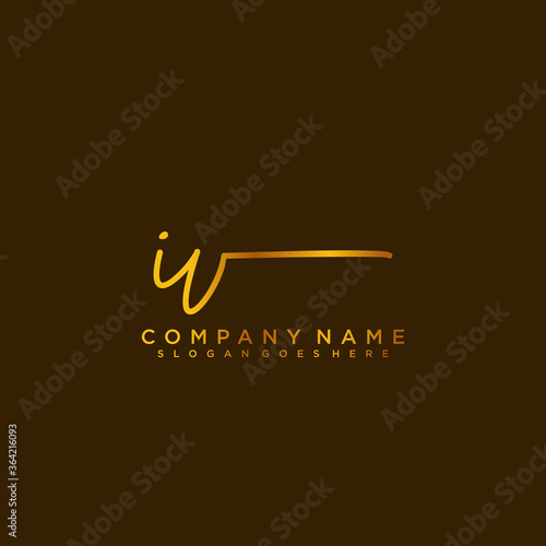 IV initials signature logo. Handwriting logo vector templates. Logo for business, beauty, fashion, signature.