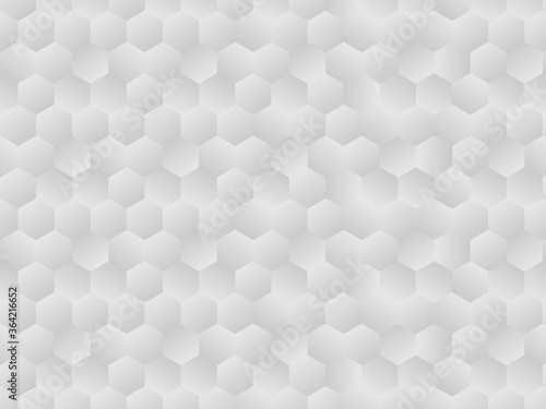Fototapeta Naklejka Na Ścianę i Meble -  Abstract geometric or isometric tile honeycomb texture white and gray polygon or low poly vector technology concept background.