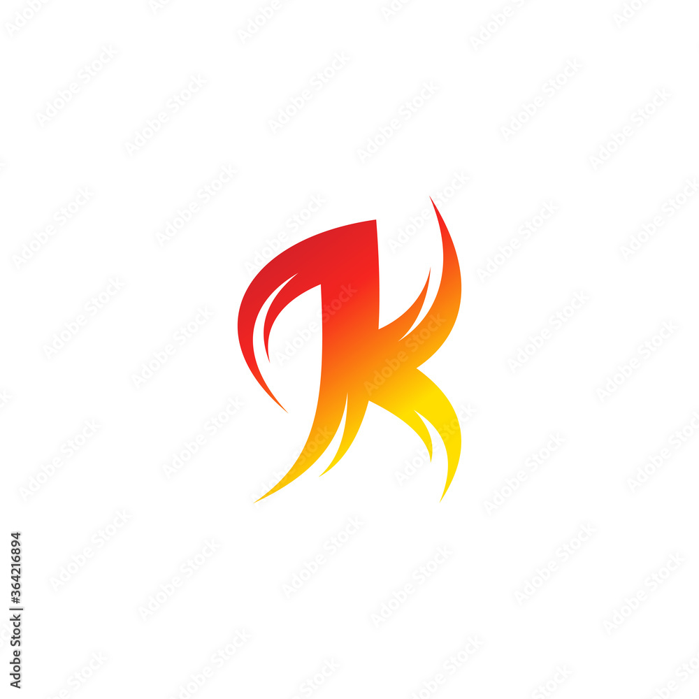 letter K with fire logo design letter K with fire logo design