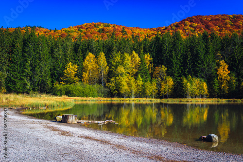 Wallpaper Mural Wonderful autumn landscape with Saint Ana lake and colorful forest Torontodigital.ca