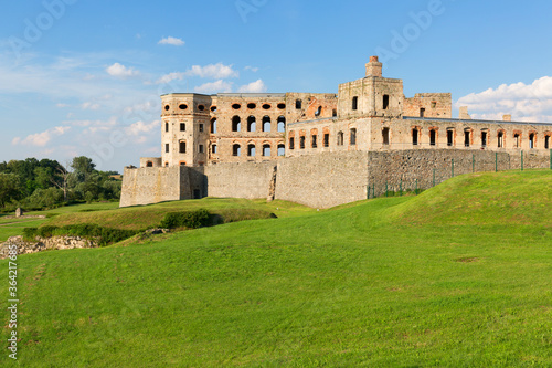 Ruins of 17th century castle Krzyztopor, italian style palazzo in fortezza, Ujazd, Poland