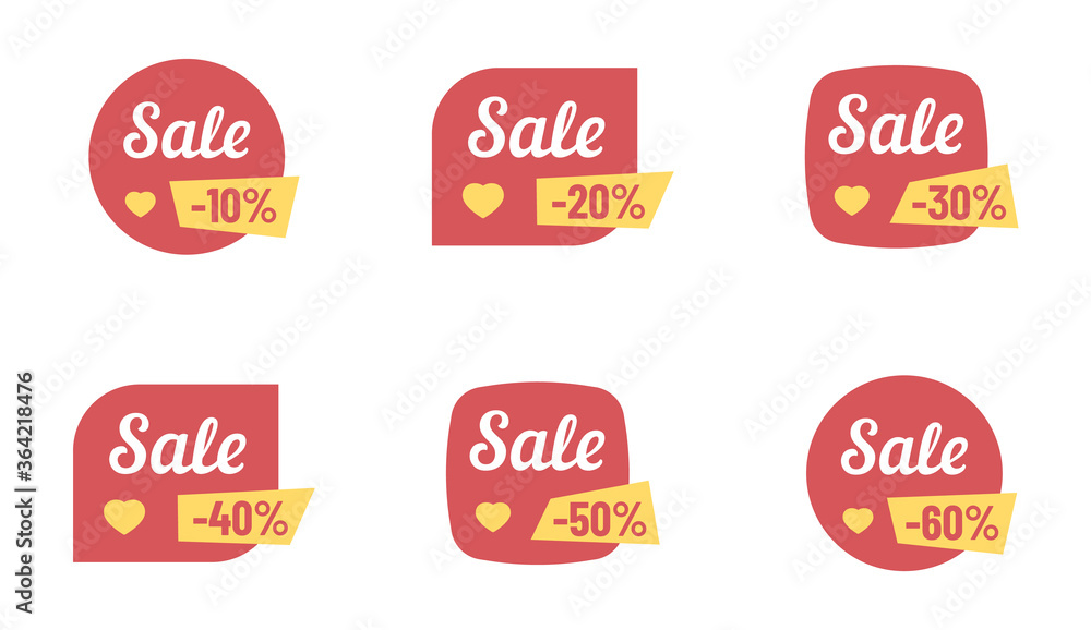 sale discounts from 10 to 60 percents on modern vector red shapes vector illustrations. promo advertising discounts on red and yellow shapes for web, ui, mobile app design, business promo advertising sale discounts from 10 to 60 percents on modern vector red shapes vector illustrations. promo advertising discounts on red and yellow shapes for web, ui, mobile app design, business promo advertising