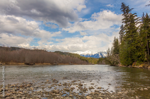 The Kalum River with Mount Garland in the background, British Columbia