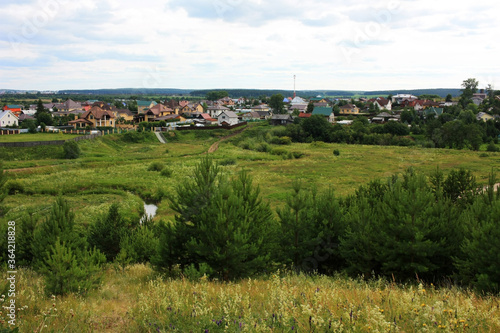 Village in the green field
