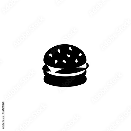 Burger Flat Vector Icon. Isolated Hamburger, Fast Food Illustration