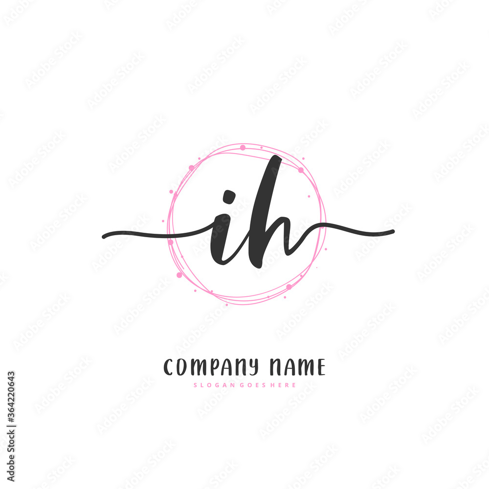 I H IH Initial handwriting and signature logo design with circle. Beautiful design handwritten logo for fashion, team, wedding, luxury logo. I H IH Initial handwriting and signature logo design with circle. Beautiful design handwritten logo for fashion, team, wedding, luxury logo.