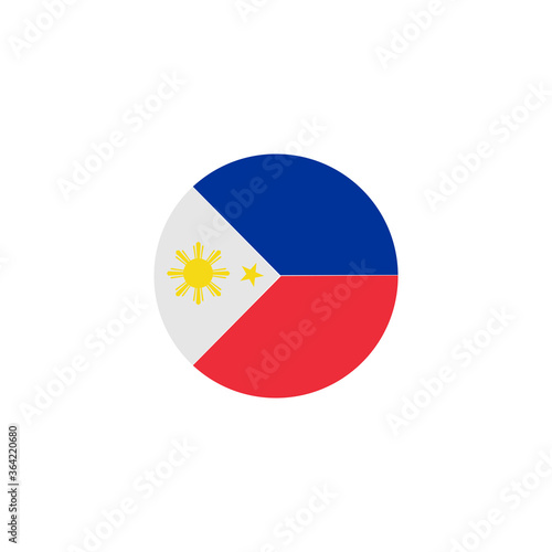 Philippines national flags icon vector symbol of country illustration isolated white background
