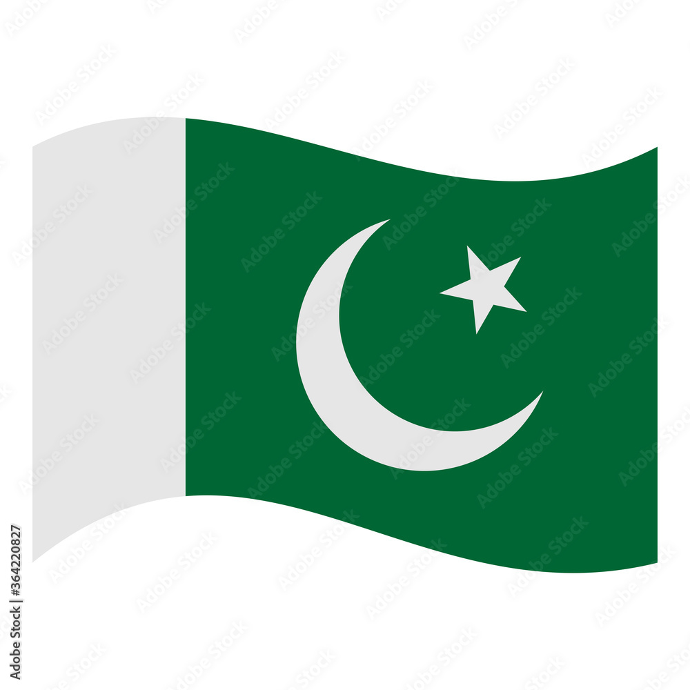 Pakistan national flags icon vector symbol of country illustration isolated white background Pakistan national flags icon vector symbol of country illustration isolated white background