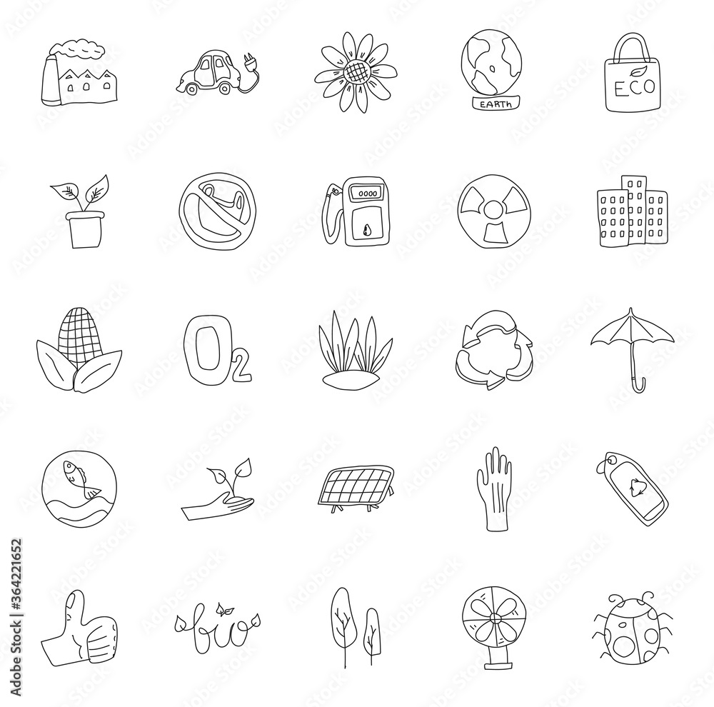 eco hand drawn linear vector icons isolated on white background. ecological doodles for web and ui design, mobile apps and print eco hand drawn linear vector icons isolated on white background. ecological doodles for web and ui design, mobile apps and print