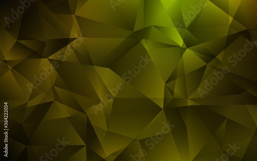 Dark Green, Yellow vector abstract mosaic backdrop. Polygonal abstract illustration with gradient. Textured pattern for your backgrounds.