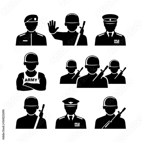 Soldier Avatar Vector Icons Set photo