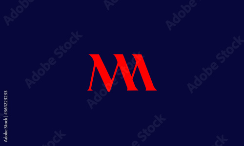 Alphabet letter icon logo MA