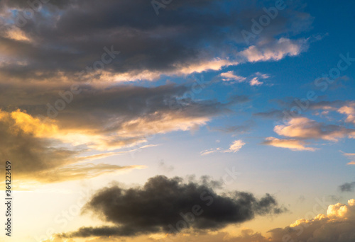 clouds in the sky while the golden hour © Dominik