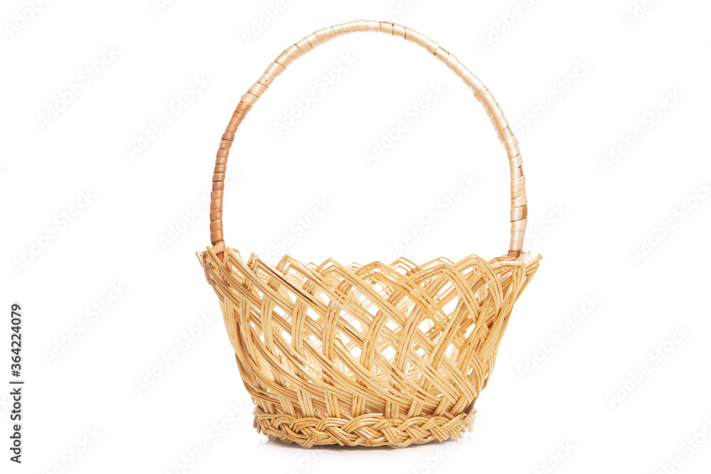 Wicker basket isolated on white background