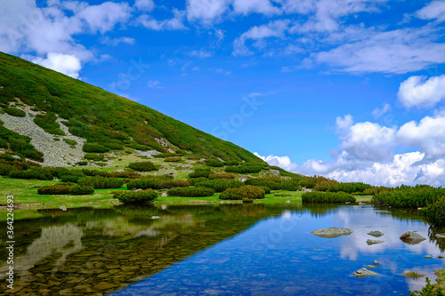 Landscape of Clear Mountain Lake with Reflections 2