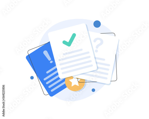 Important documents with a question mark,flat design icon vector illustration photo