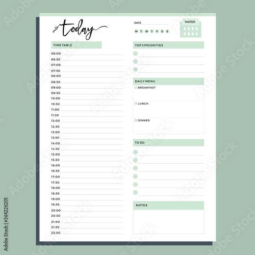 today planner, daily activity 
