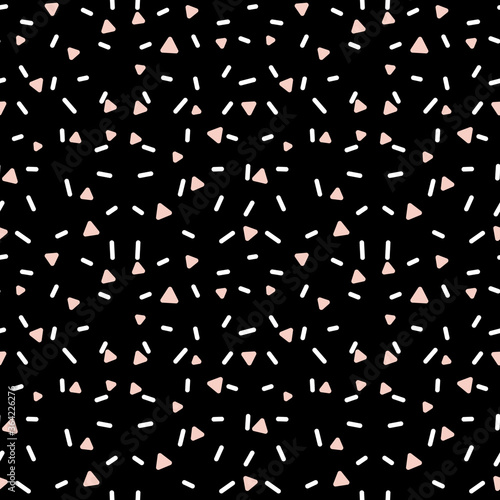 Texture abstract geometric triangle seamless pattern black background. 