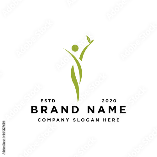 healthy human life logo design vector illustration