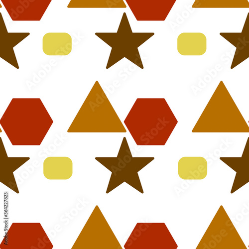 Texture abstract geometric red brown yellow seamless pattern background. 