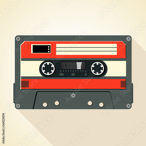 audio cassette tape  vintage retro vector illustration 