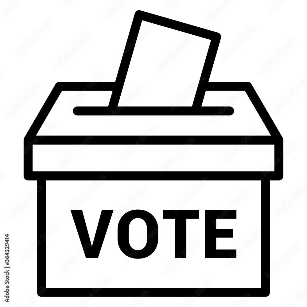 Vote ballot box for voting line art vector icon for apps and websites Vote ballot box for voting line art vector icon for apps and websites