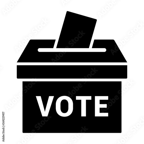Vote ballot box for voting flat vector icon for apps and websites
