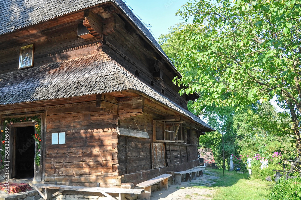 DESESTI, MARAMURES, ROMANIA, SUMMER 2018. Beautiful wooden orthodox ...