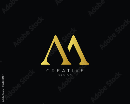 Letter AM MA Logo Design , Creative Minimal AM MA  Monogram