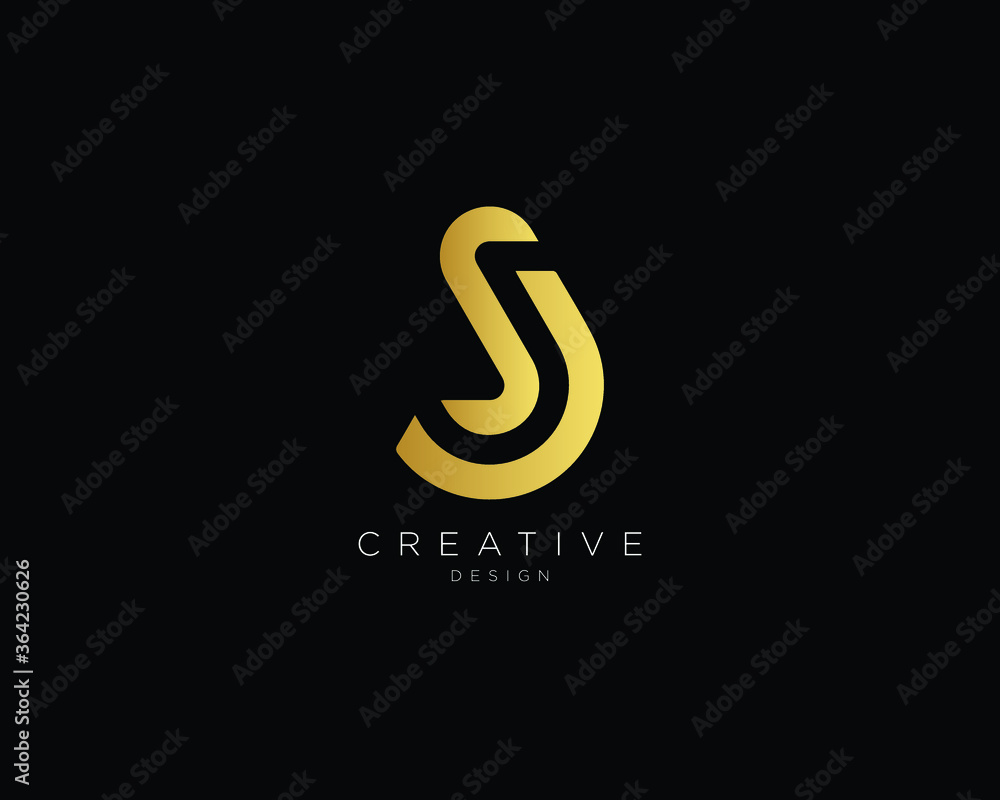 Fototapeta premium Letter SJ Logo Design , Creative Minimal SJ Monogram