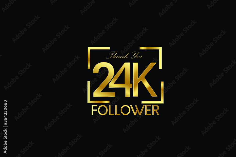 24K, 24.000 Follower Thank you Luxury Black Gold Cubicle style for internet, website, social media - Vector 24K, 24.000 Follower Thank you Luxury Black Gold Cubicle style for internet, website, social media - Vector