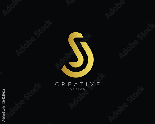 Letter SJ Logo Design , Creative Minimal SJ Monogram