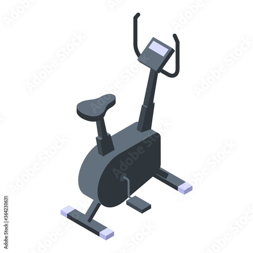 Fit exercise bike icon. Isometric of fit exercise bike vector icon for web design isolated on white background