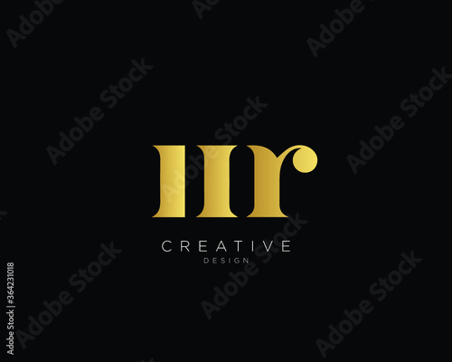 Letter MR NR  Logo Design , Creative Minimal MR NR  Monogram