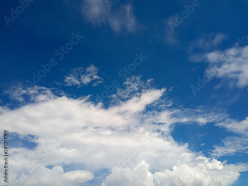 The sky and white clouds in the daytime as the background
