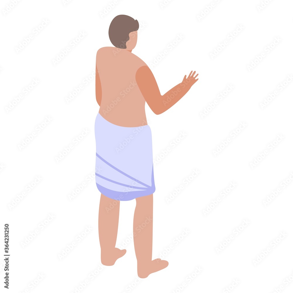 Man sauna icon. Isometric of man sauna vector icon for web design isolated on white background