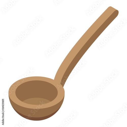 Sauna wood spoon icon. Isometric of sauna wood spoon vector icon for web design isolated on white background